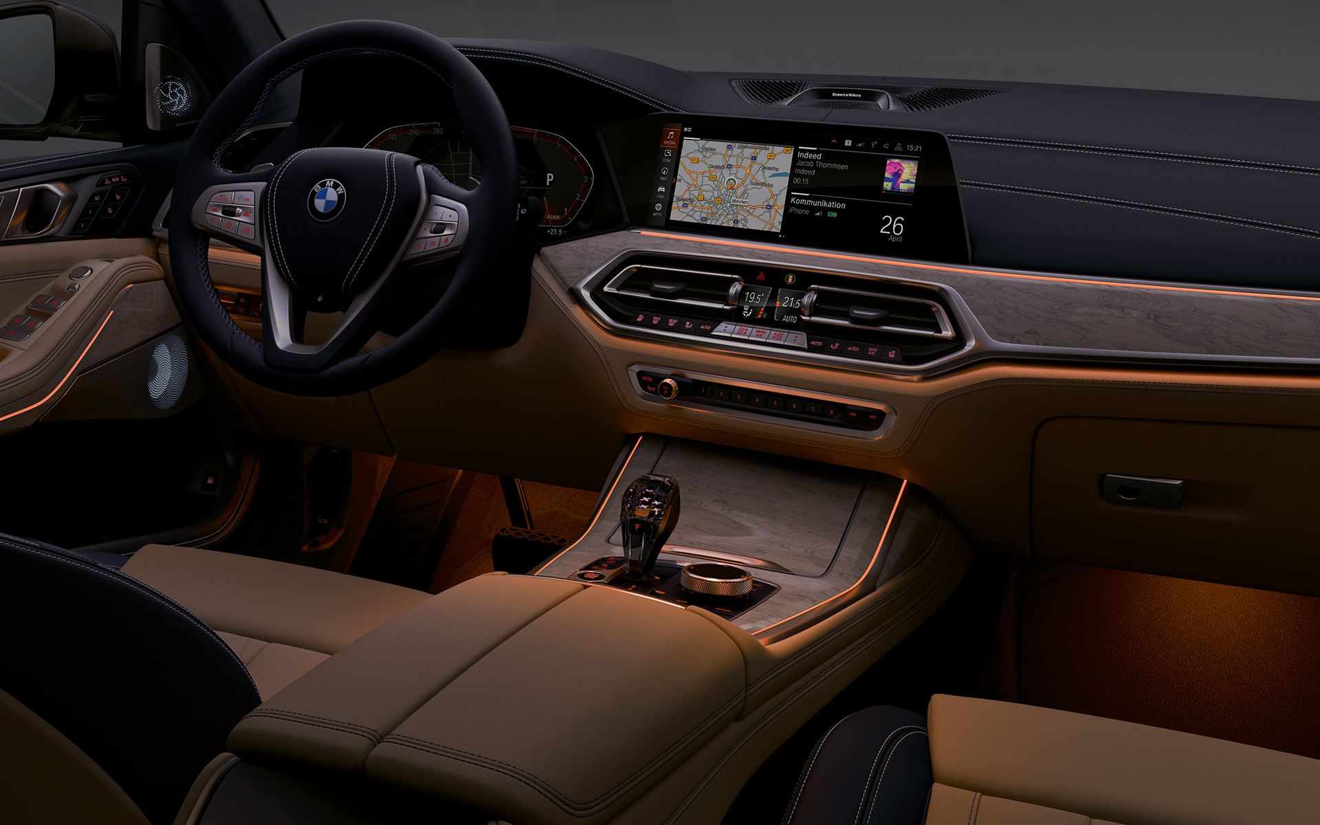 BMW X7 M50i M50d G07 2019 cockpit ambient light